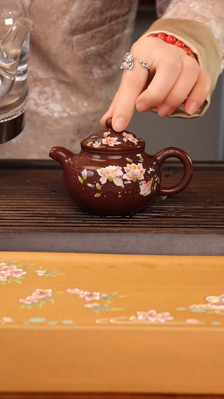 茶壶紫砂紫泥莲子壶