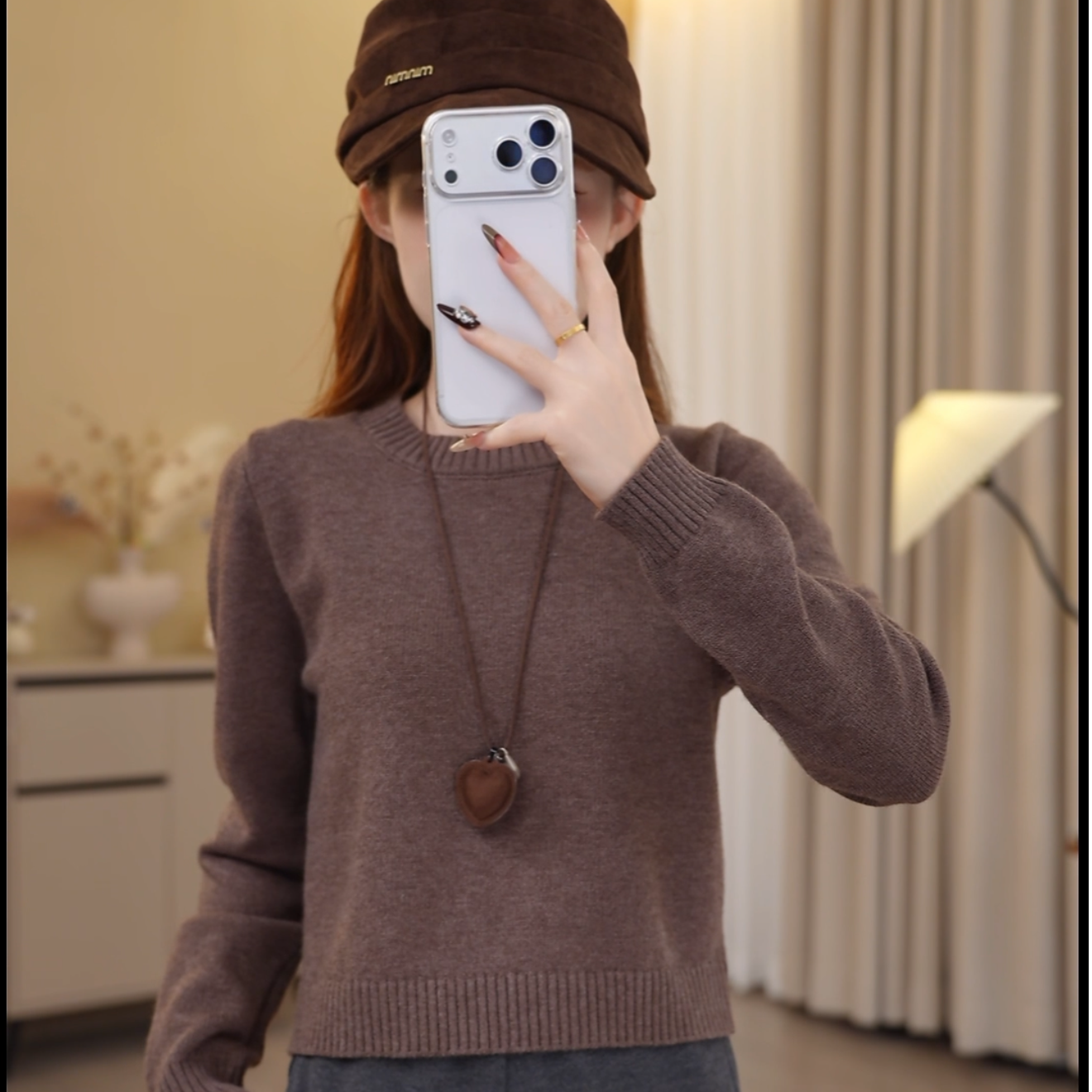 2025年秋冬韩版宽松慵懒圆领网红时尚小个子定制简约百搭毛衣