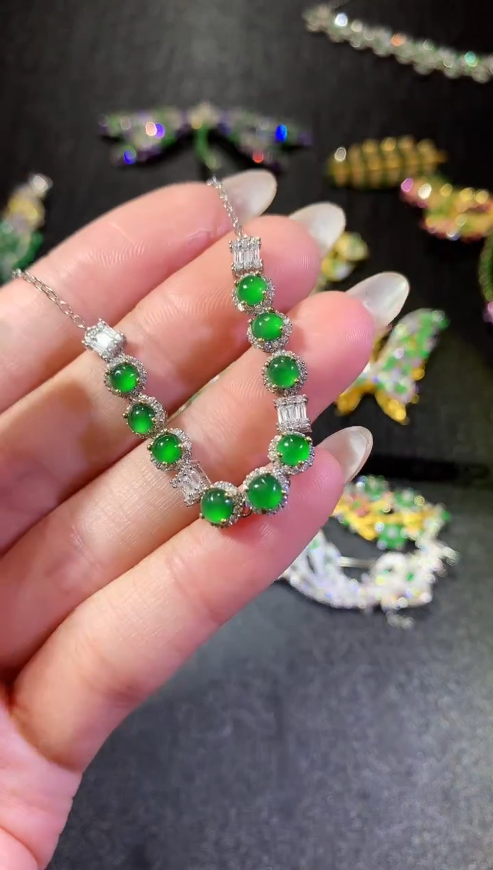 【闪购商品】翡翠手链银S925镶嵌203手链（多样性发货一件