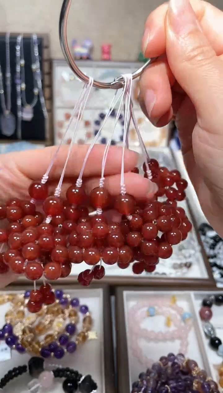 【闪购商品】玛瑙/玉髓车挂未镶嵌红玛瑙风铃手机挂车挂