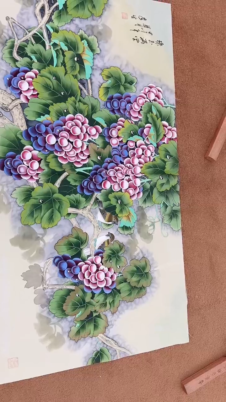 书法12-28-13周老师8平尺国画作品绢