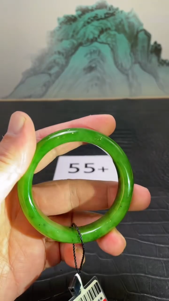 未镶嵌手镯和田玉（碧玉）萍**缘55+