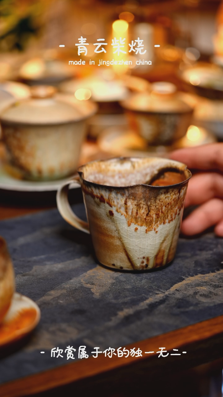 【闪购商品】893号花口马克杯~~~青云柴烧裸烧