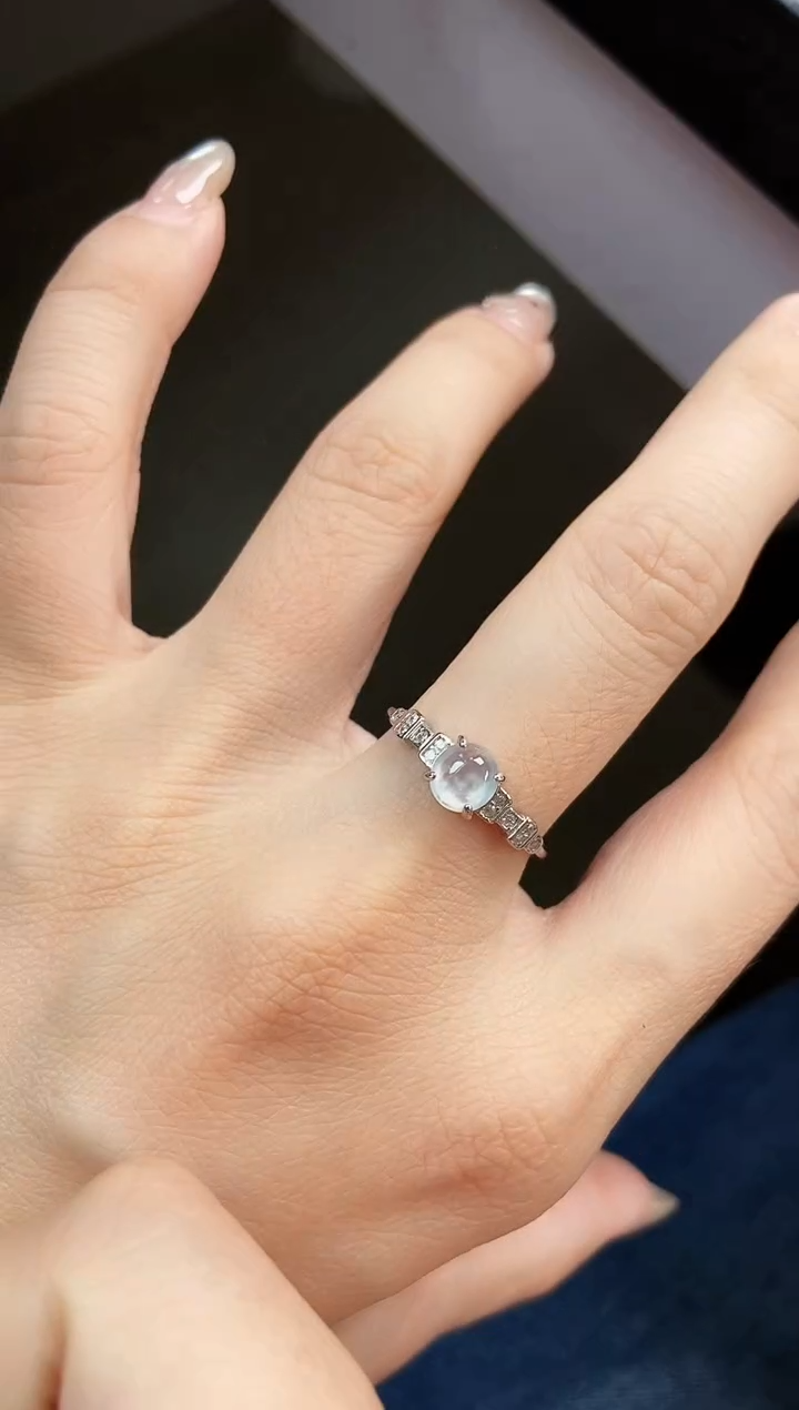 银S925镶嵌戒指翡翠13