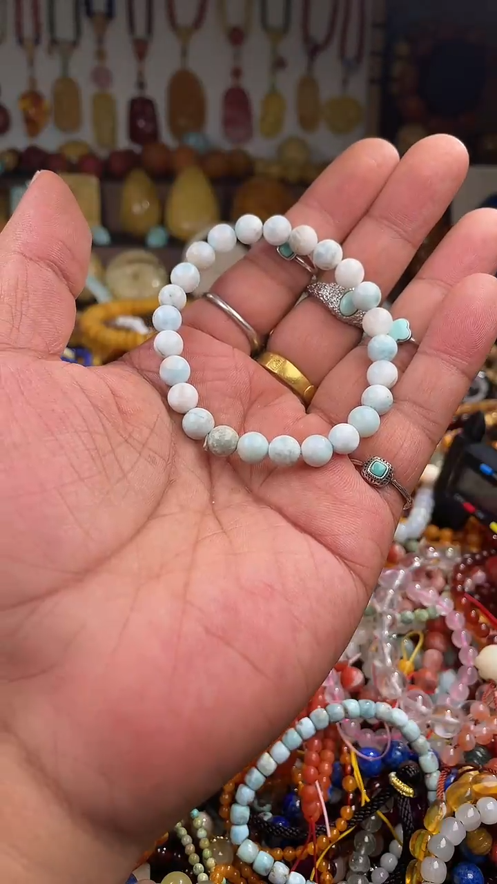 未镶嵌针钠钙石（海纹石）手链脆****生一物一拍 167405