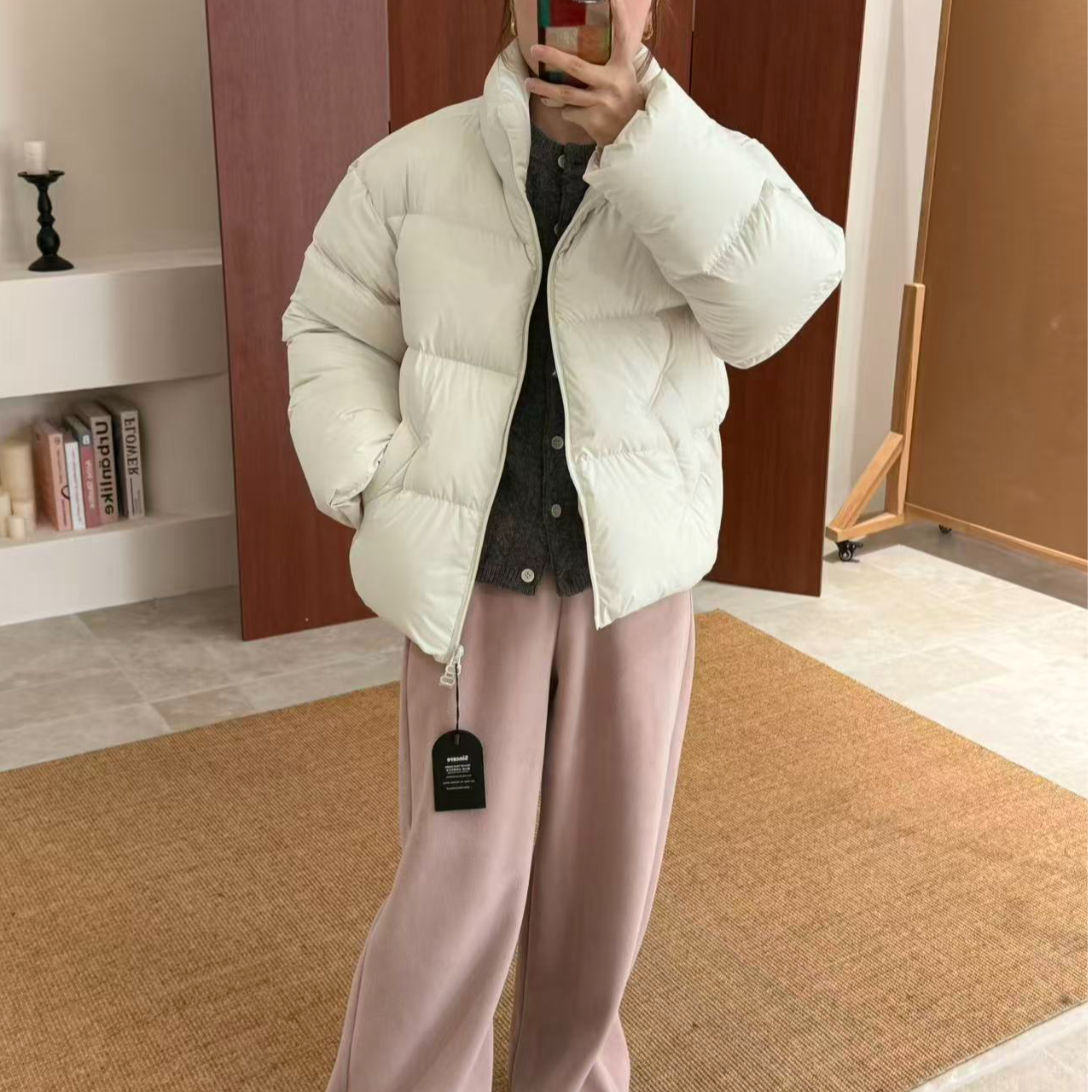 【贝克街】HANI冬季新款 95白鸭绒百搭简约立领常规款羽绒服Y246