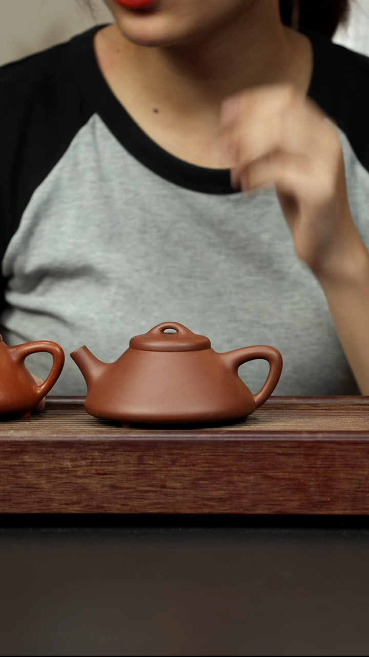 紫砂茶壶底槽清 子冶石瓢全手