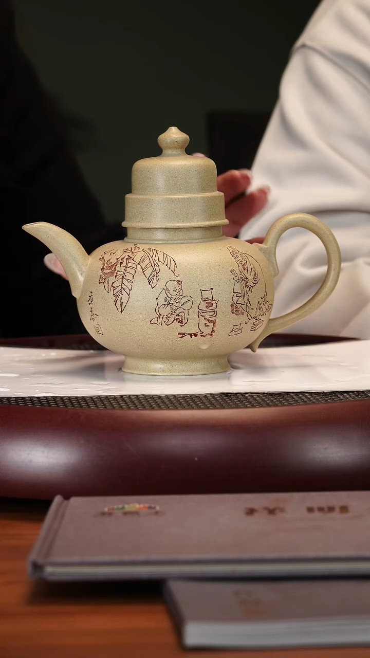 【闪购商品】紫砂茶壶2-75YXM官帽本山绿550cc