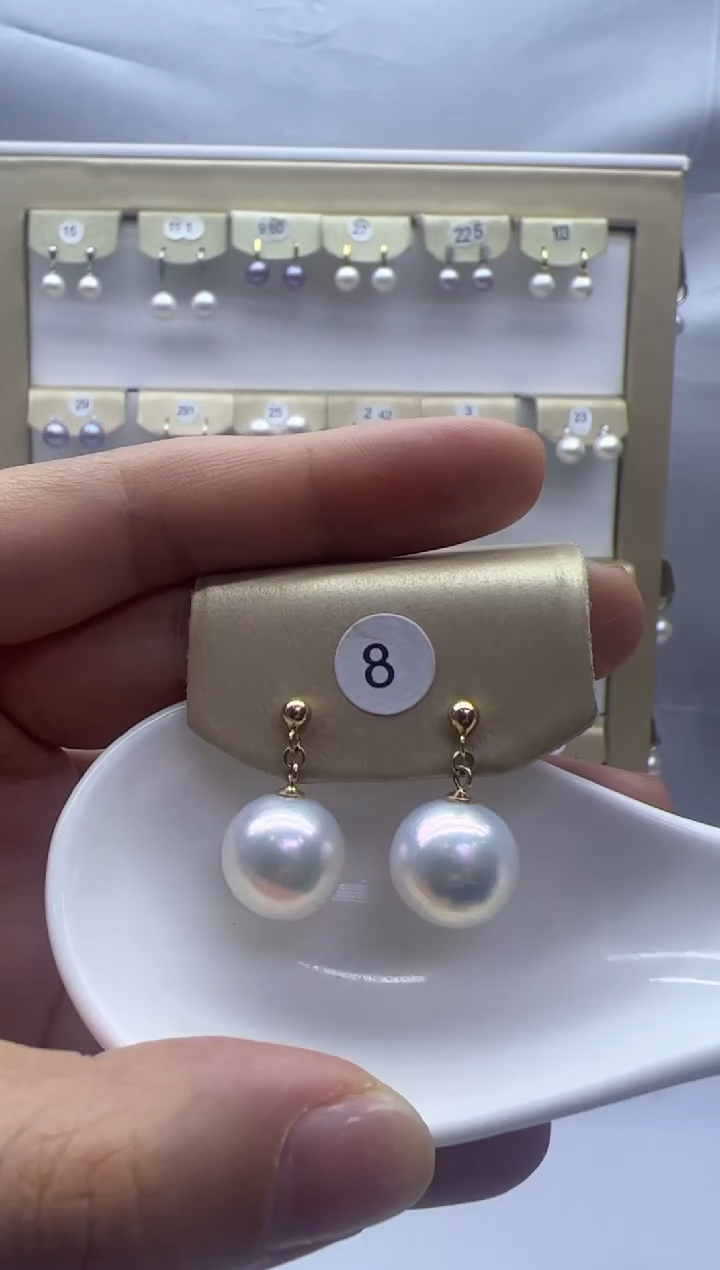 【闪购商品】淡水珍珠耳饰银S925镶嵌8