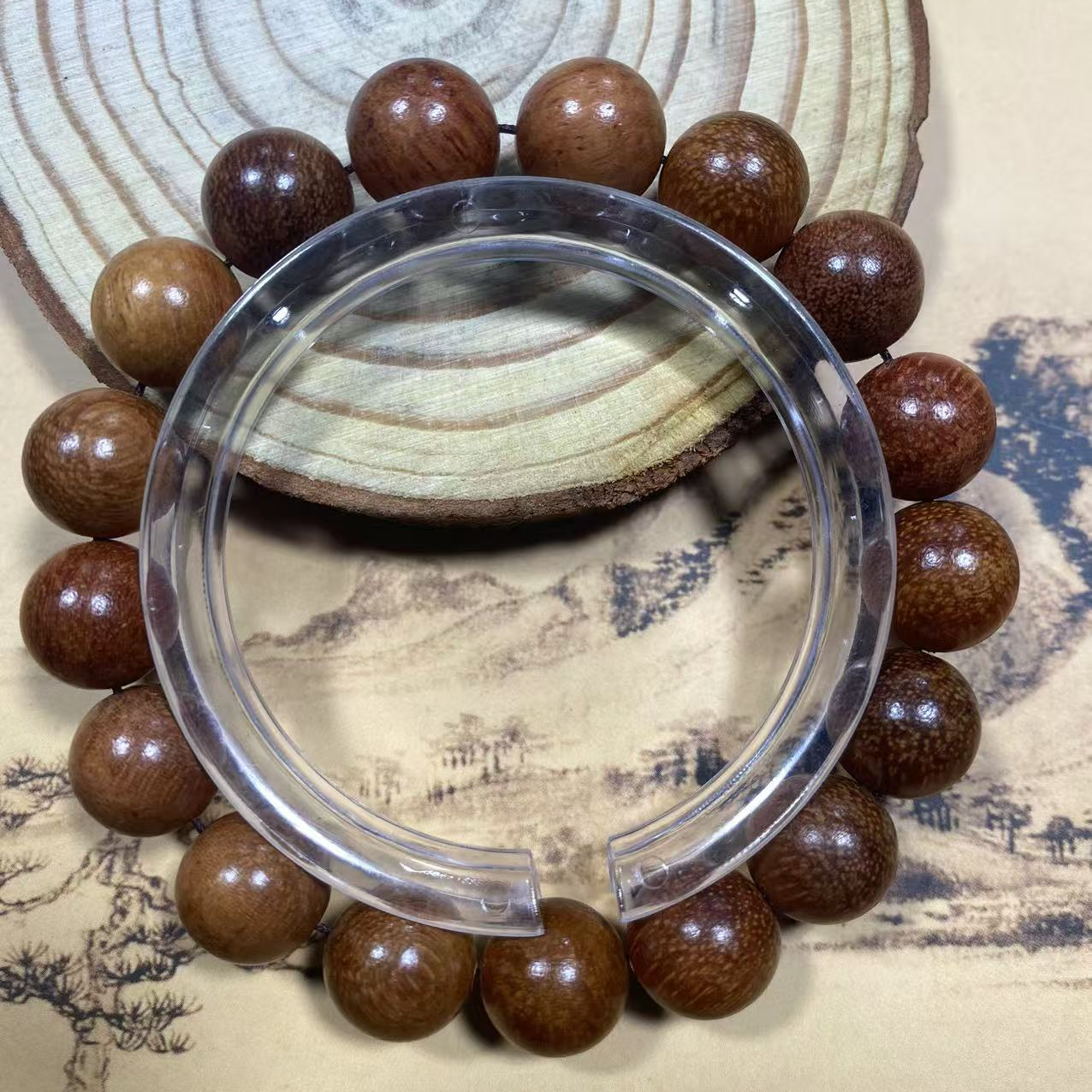 H142 黄花梨卡1.2cm圆珠手串