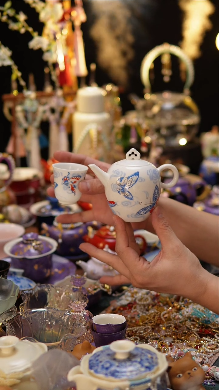 蝴蝶美人尖壶+一杯