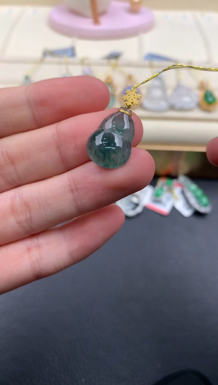 【闪购商品】翡翠颈饰18K金镶嵌A645    