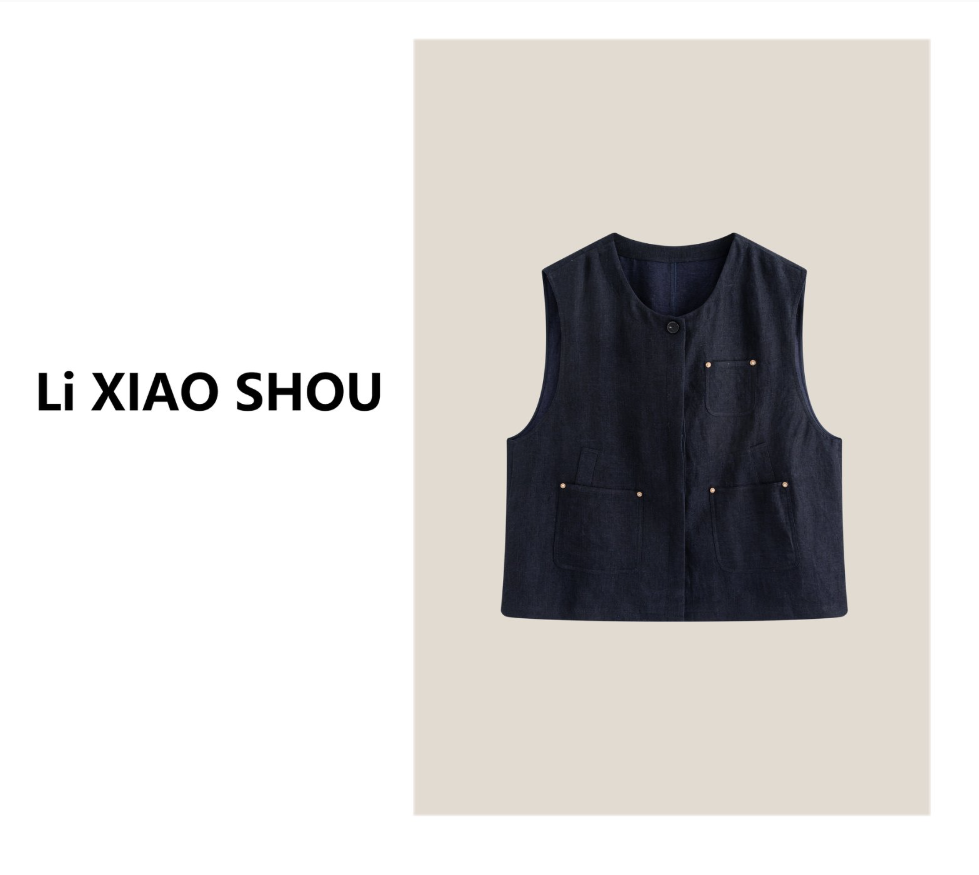 【李小瘦大码女装】春夏新款休闲宽松复古马甲外套850D