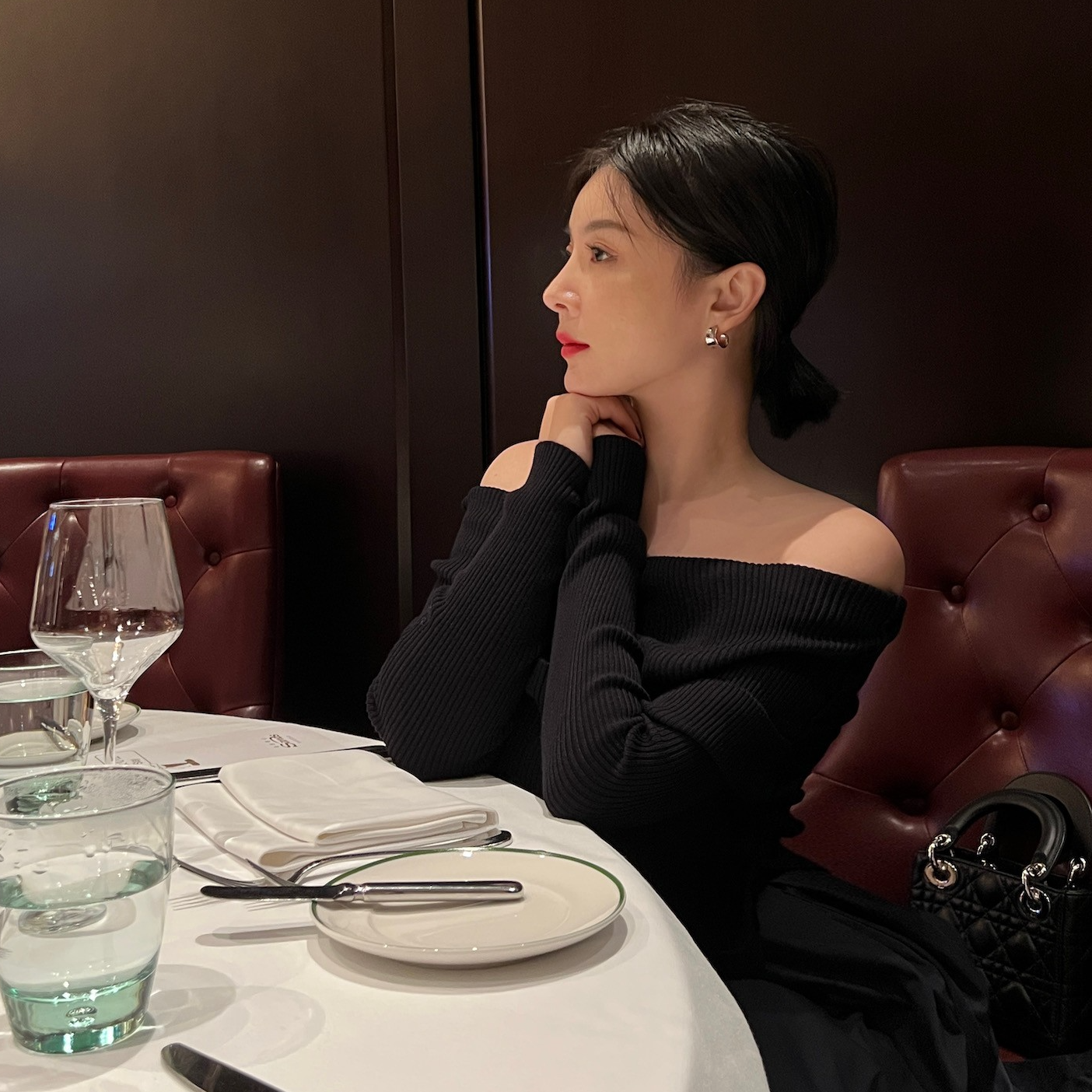 【现货】DIDI LAUREN“晚来风”一字肩优雅法式针织衫