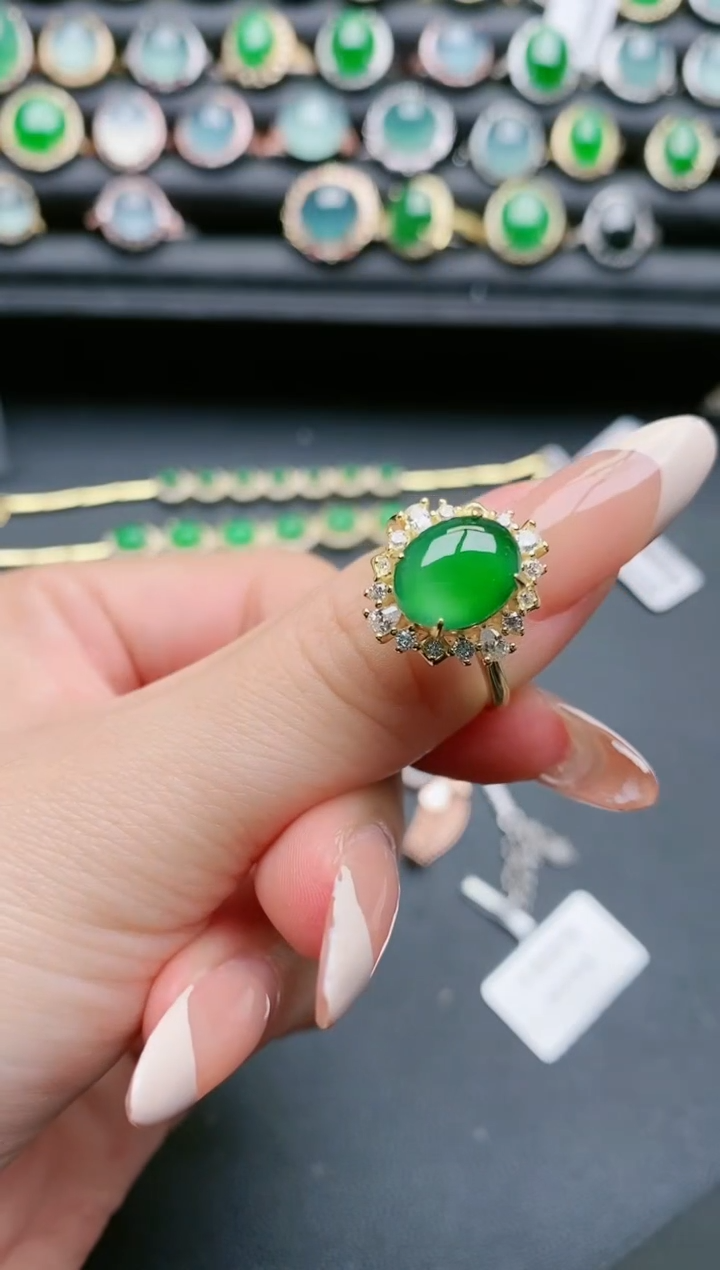 【闪购商品】翡翠戒指银S925镶嵌11111111