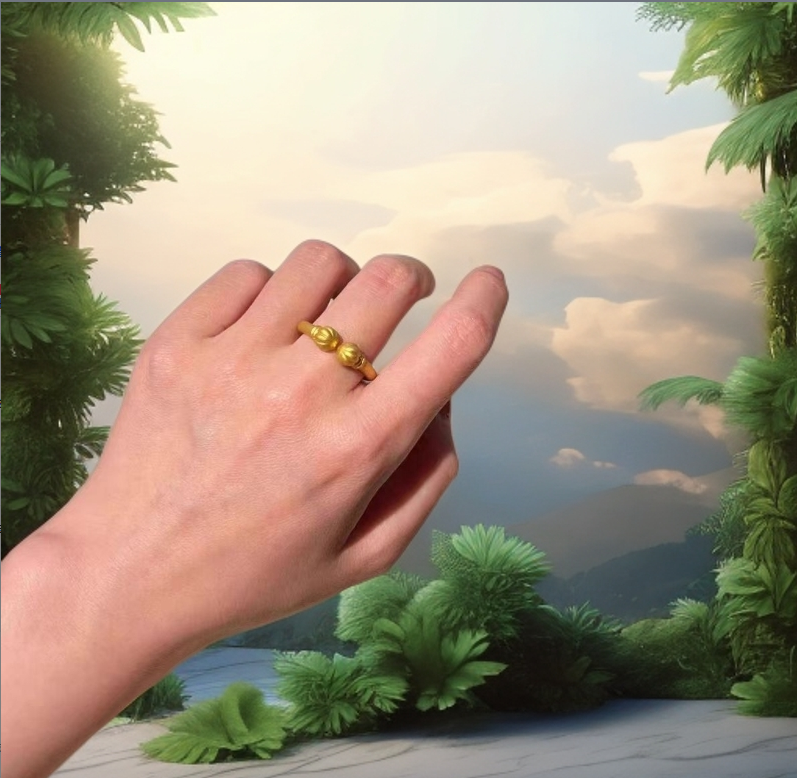 （丹丹专享）18k金 南瓜对珠古法传承戒指