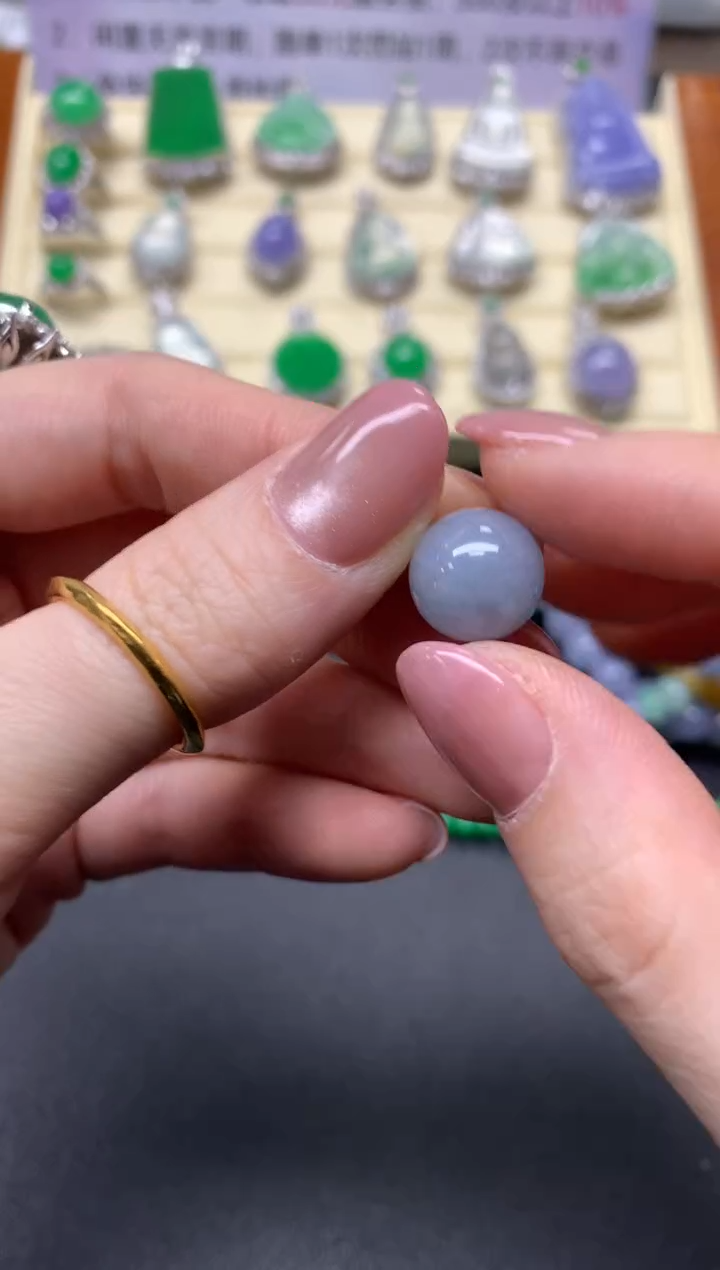 翡翠18K金镶嵌吊坠(不含链)吊坠|350+35