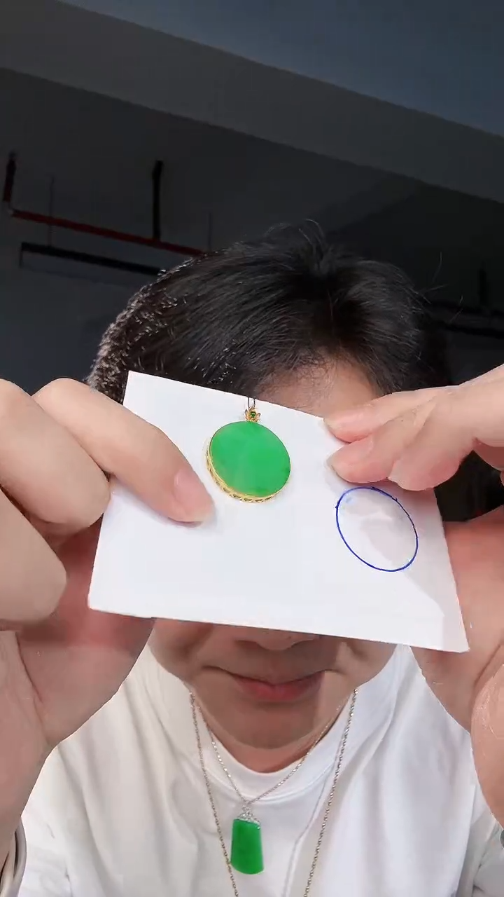 【闪购商品】翡翠颈饰18K金镶嵌缅料A货翡翠/支持复检/一件