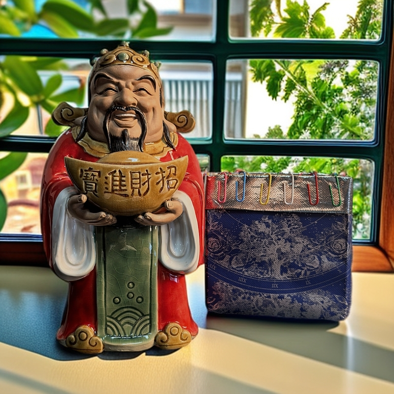 Q版财神爷爷手工款财来自有方礼品办公家居摆件吉祥文化艺术摆件