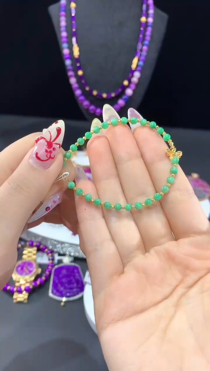 18K金镶嵌手链翡翠手链