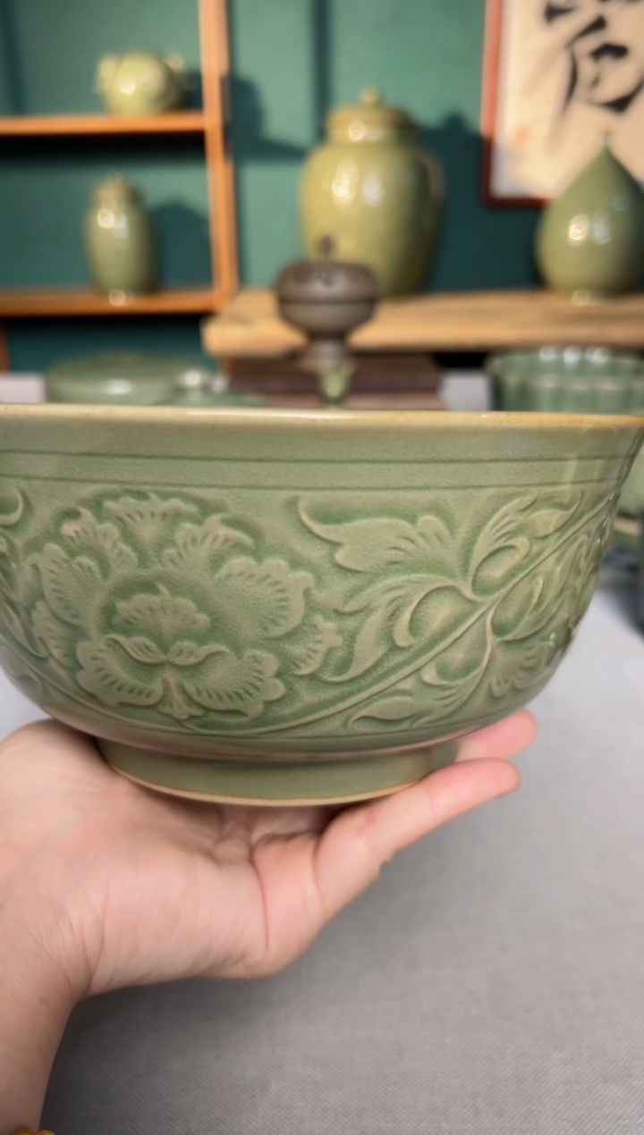 【闪购商品】其他耀州窑7寸牡丹大碗微瑕福利1只特价