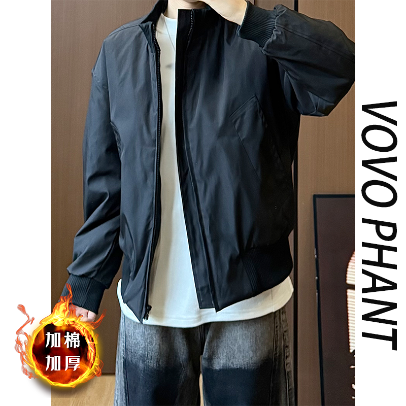 VOVO美式高街立领夹克棉服男秋冬cleanfit潮流痞帅宽松百搭外套