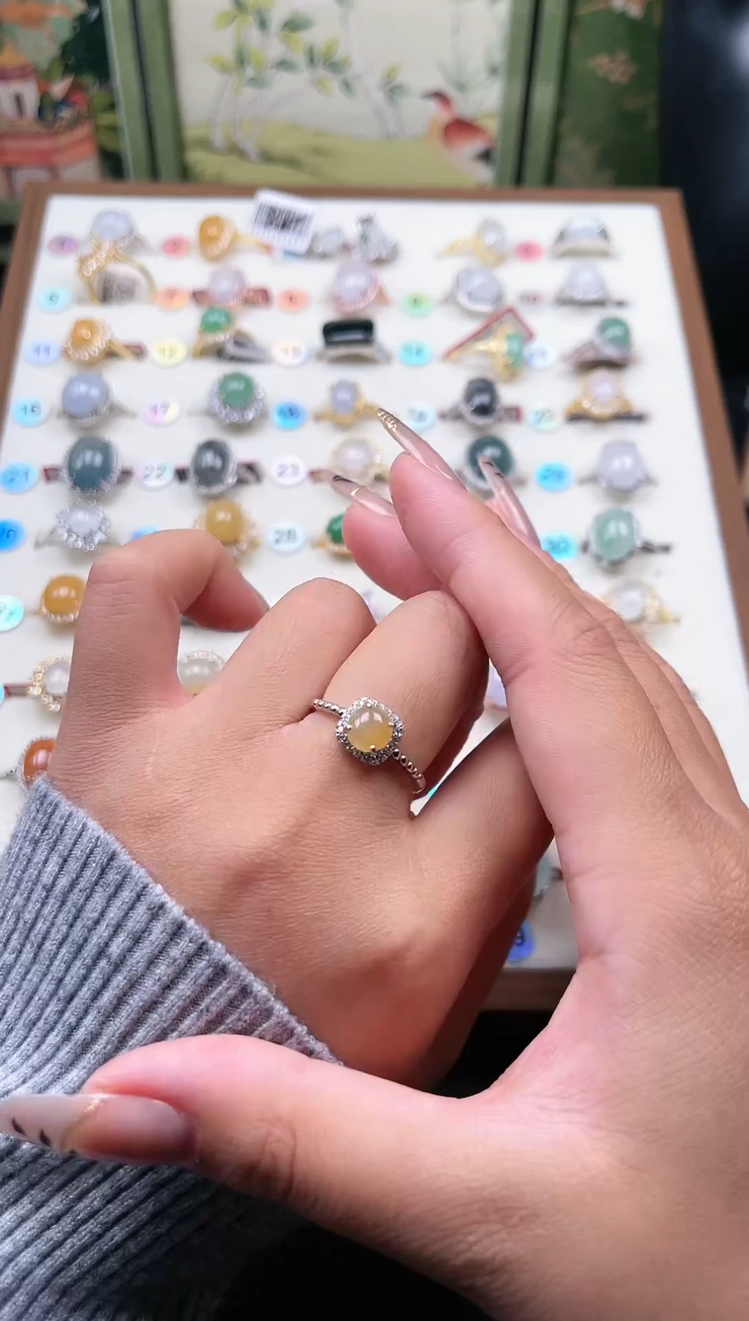 【闪购商品】翡翠戒指银S925镶嵌天然A货翡翠戒指