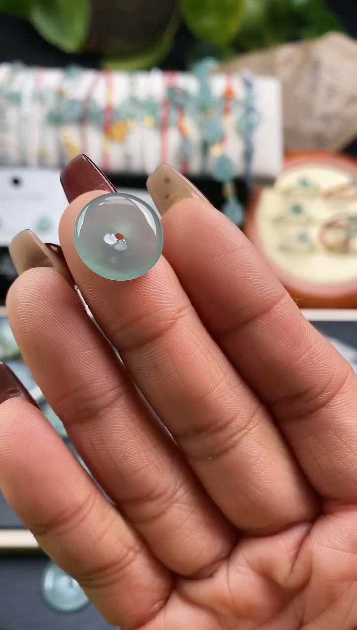 【闪购商品】翡翠裸石99平安扣~默认裸石发货