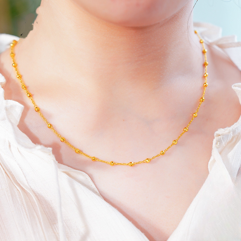 钛钢项链 A-85-M扣头爆闪蹦迪珠项链锁骨时尚百搭简约素款项链