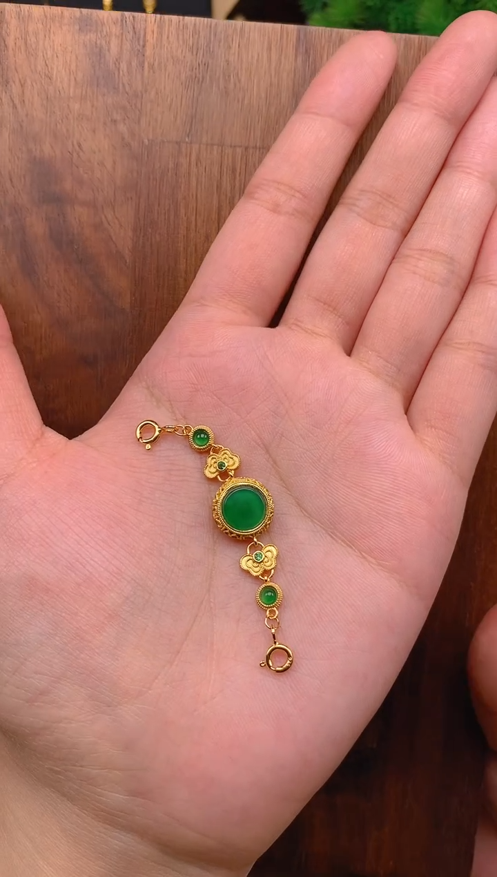 【闪购商品】翡翠吊坠(不含链)银S925镶嵌无事牌延长链