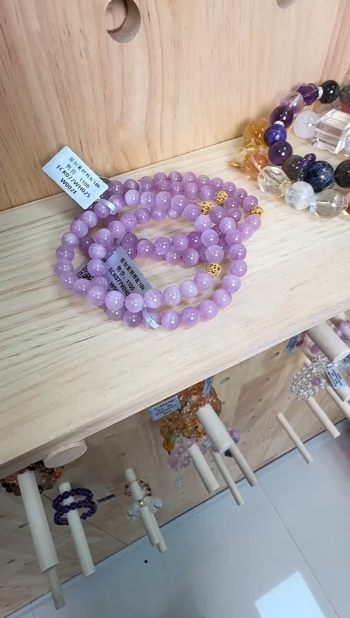 未镶嵌锂辉石手链村0348 约7mm 多样性发一件