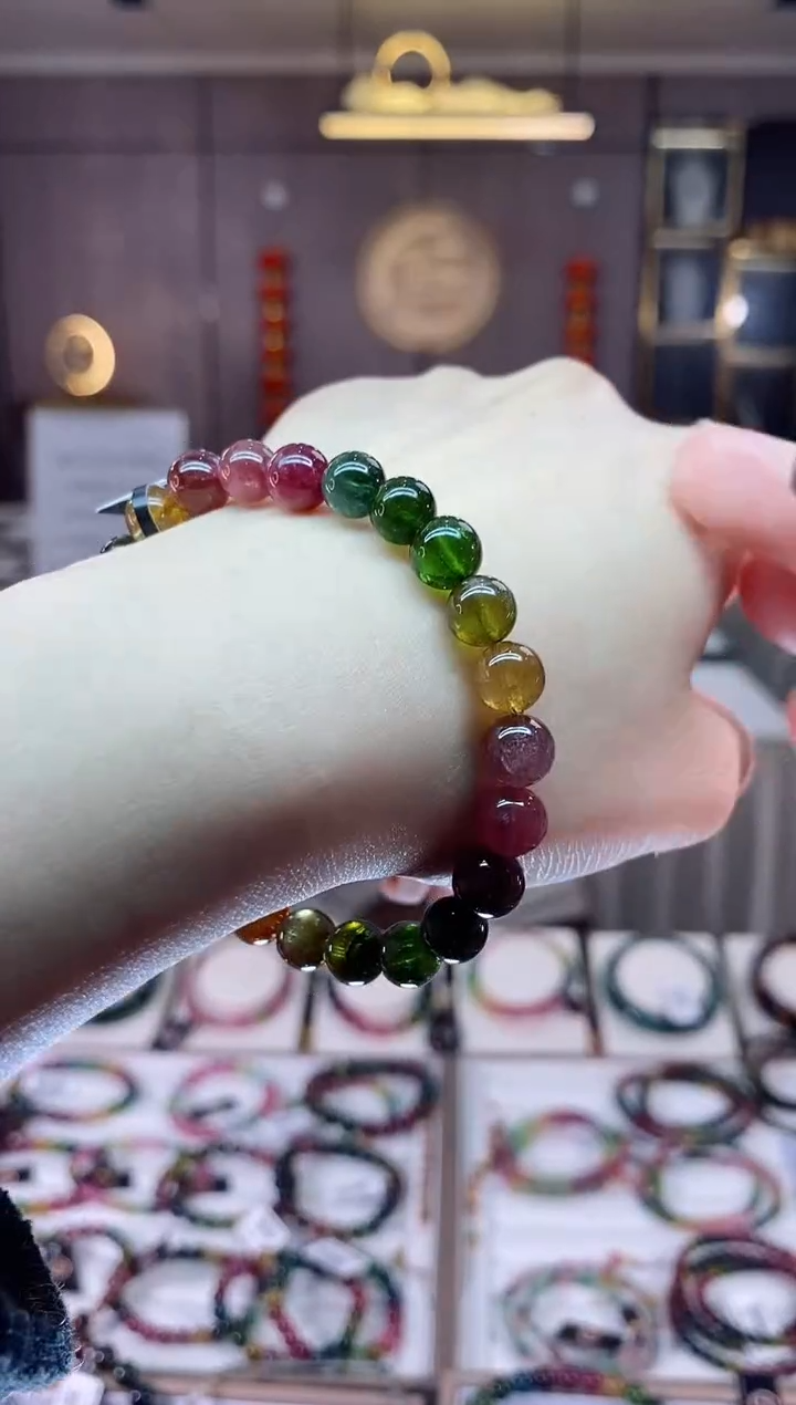 【闪购商品】碧玺单圈手串7mm+未镶嵌一物一证dan