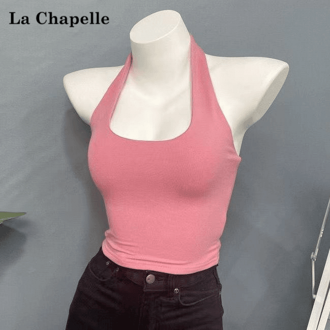 拉夏贝尔夏季吊带背心女百搭外穿内搭纯欲感无袖打底衫上衣