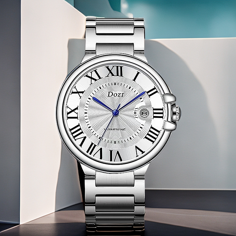 【专柜正品】--DOZR精钢兰气球--全新防水男款商务手表-22