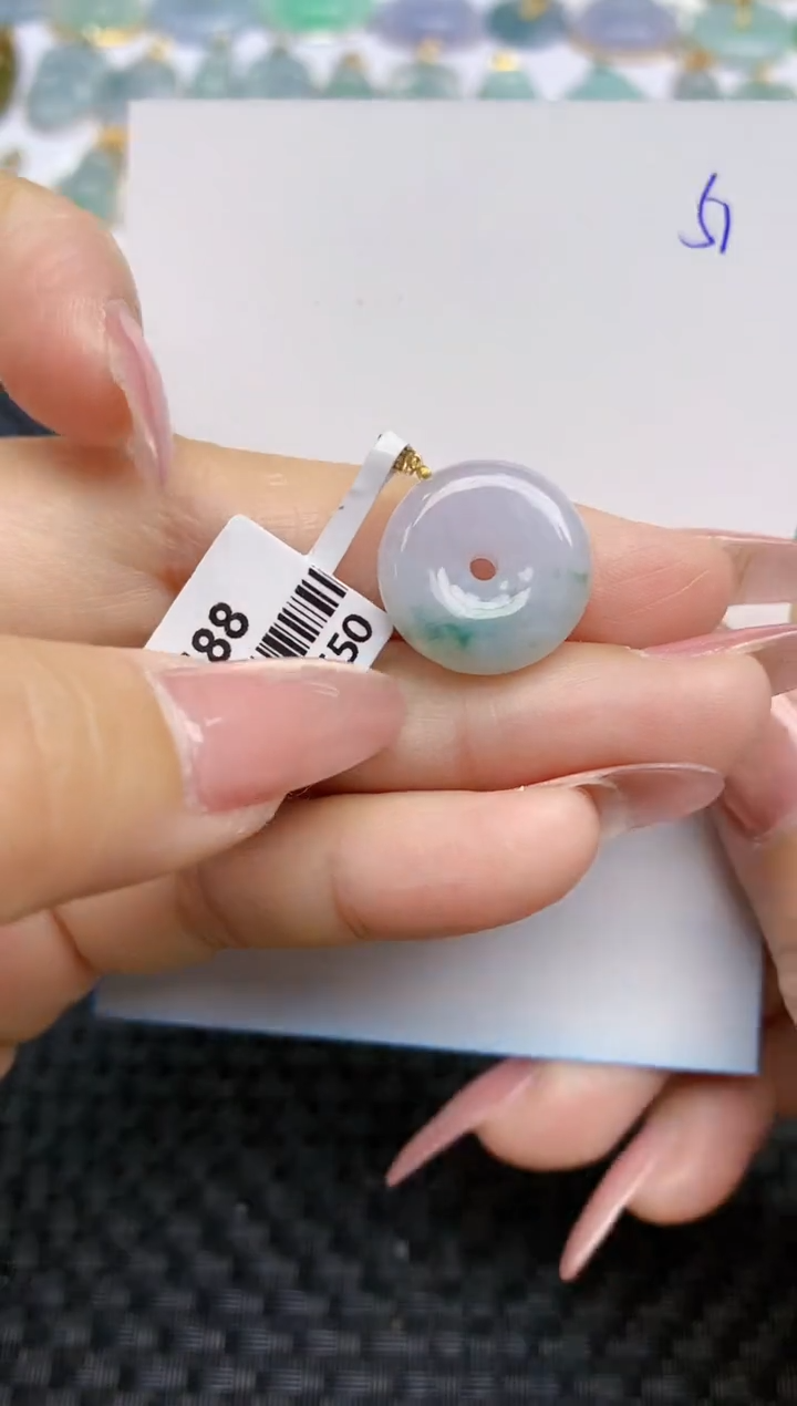 【闪购商品】翡翠颈饰18K金镶嵌天然A货翡翠 51