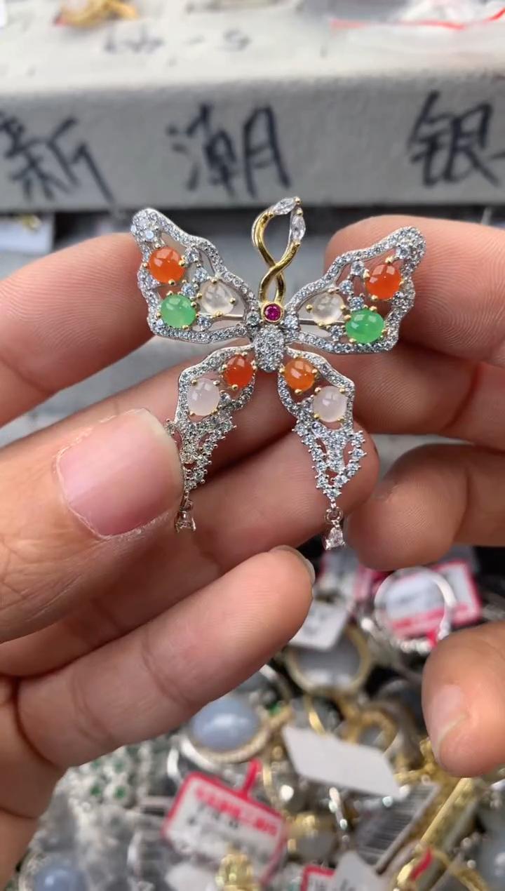 银S925镶嵌戒指翡翠999                5