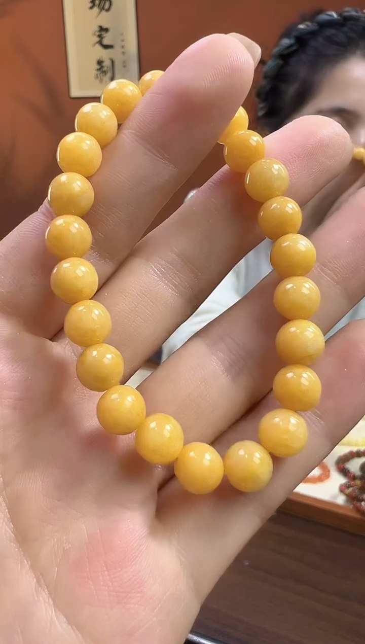 未镶嵌手串翡翠黄翡翠8mm
