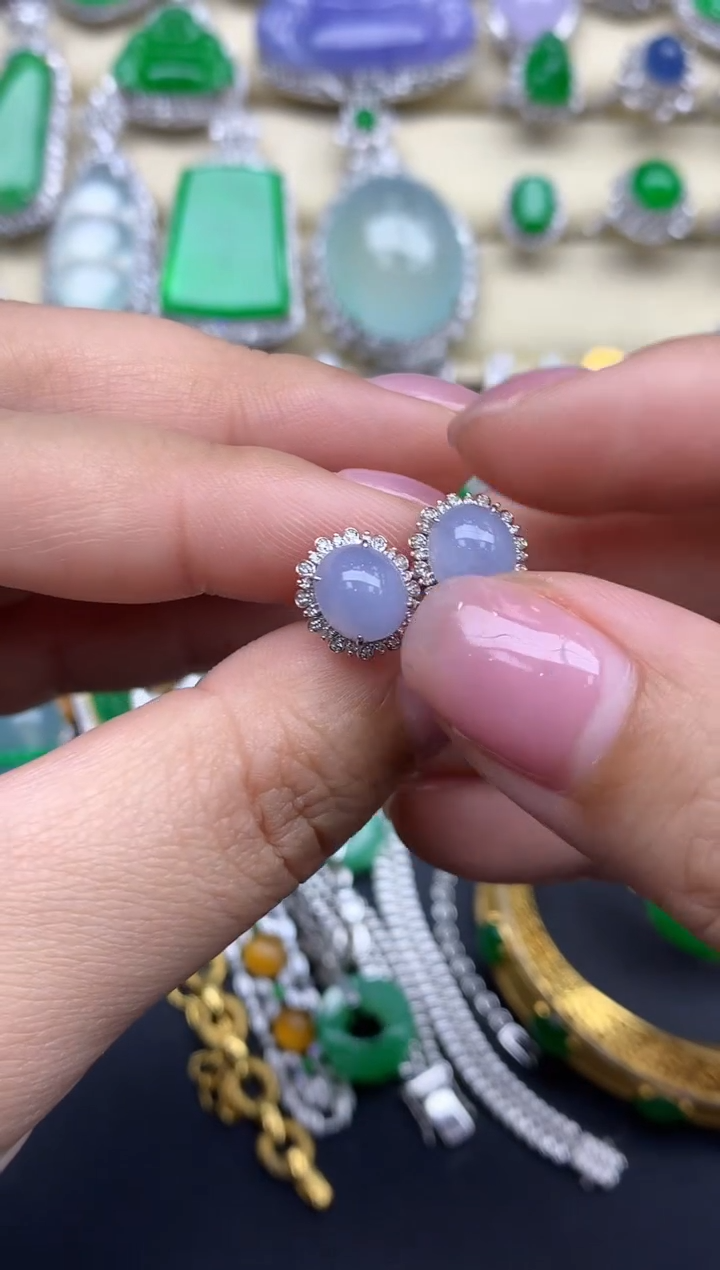 【闪购商品】翡翠耳饰18K金镶嵌468-中国好珍宝