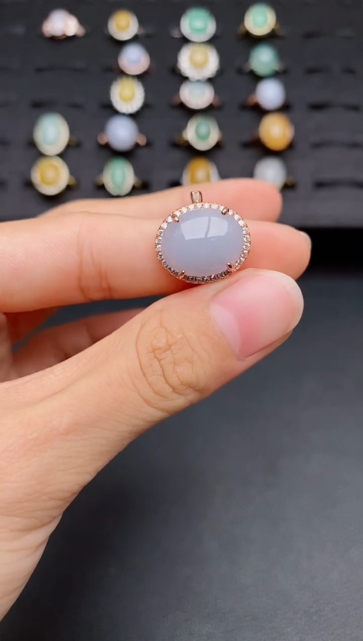 银S925镶嵌戒指翡翠1