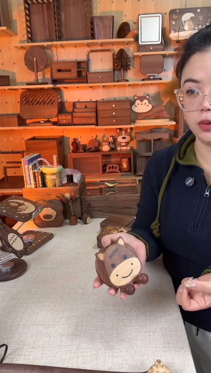 木乌檀木实木小马手机支架