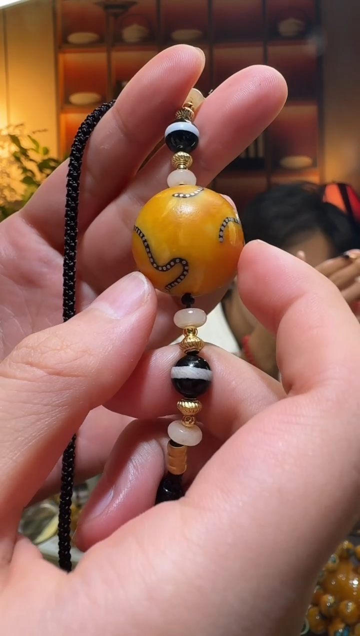 蜜蜡颈饰未镶嵌0884天然蜜蜡珠宝奇石