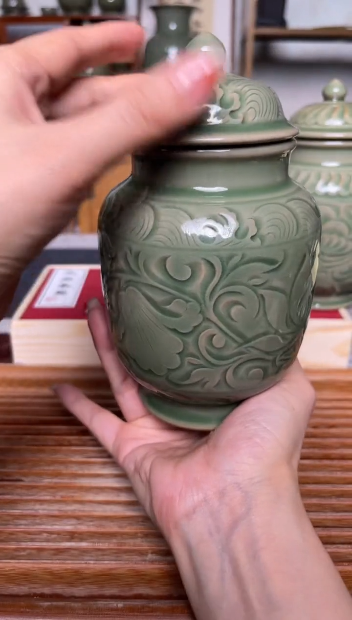 【闪购商品】其他325纯手工秘色小茶叶罐