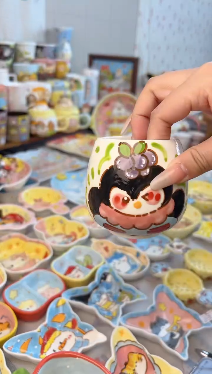 摆件陶景德镇陶瓷手绘微瑕