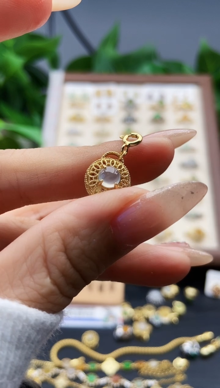 颈饰银S925镶嵌翡翠12