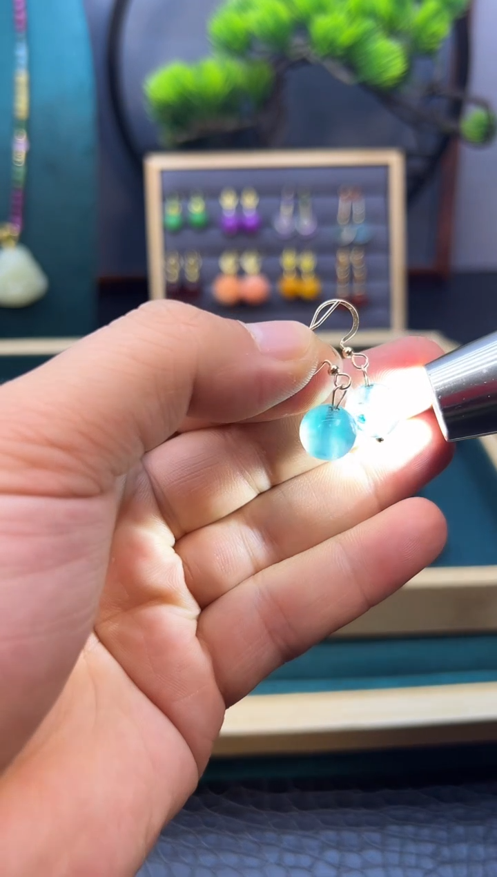 【闪购商品】翡翠耳饰14K金镶嵌E359       