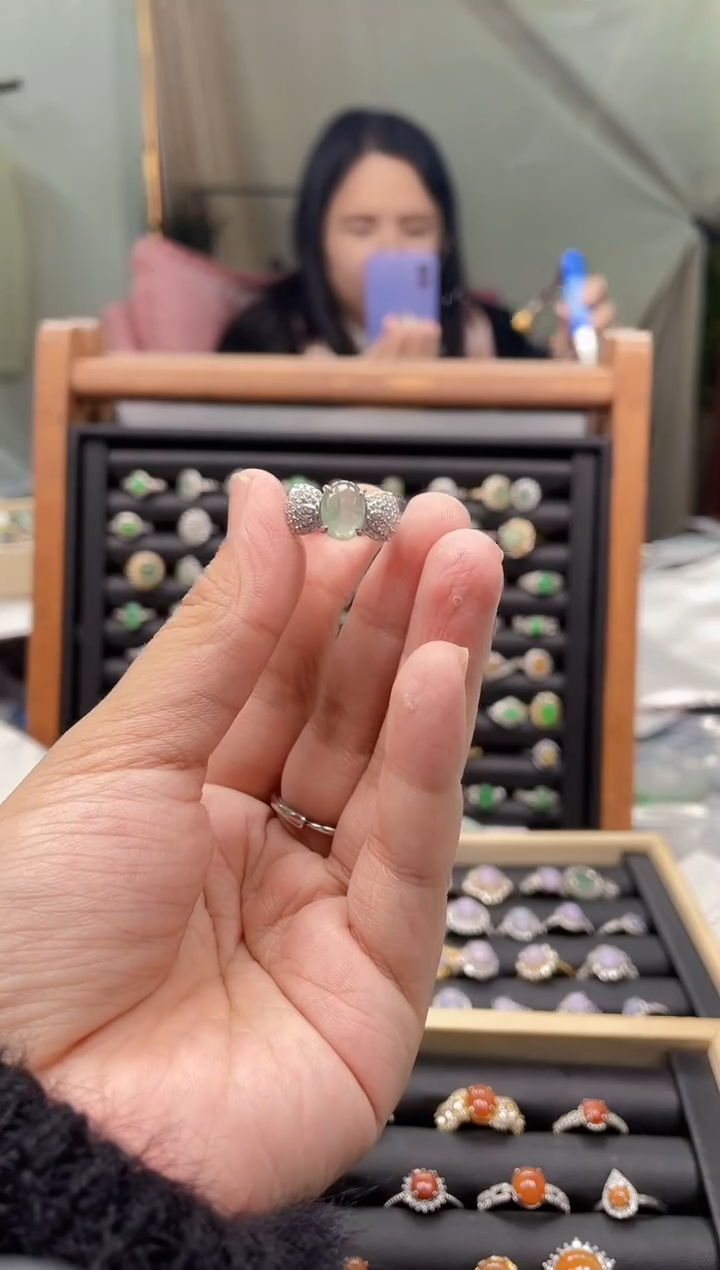 【闪购商品】翡翠戒指未镶嵌天然翡翠A货蛋面戒指