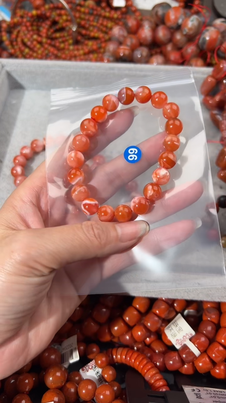 南红玛瑙未镶嵌手串9+