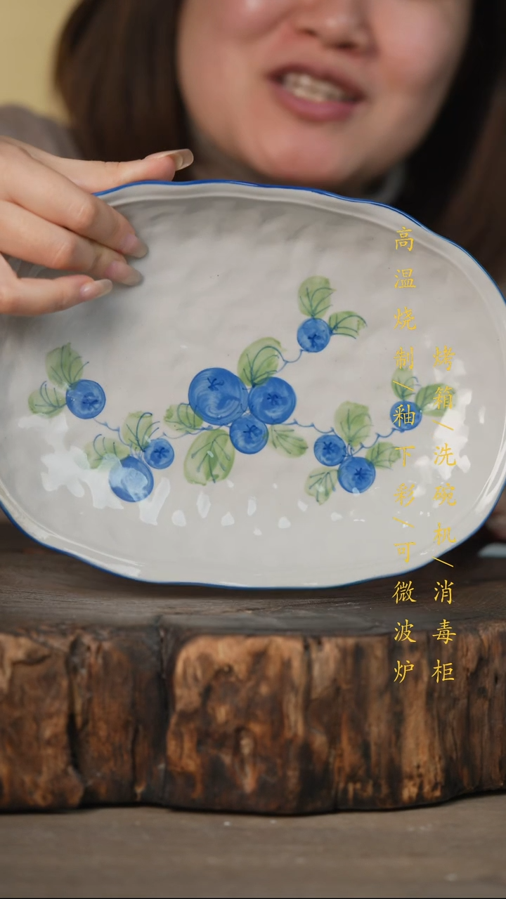 瓷片景德镇高温釉下彩可微波烤箱洗碗机