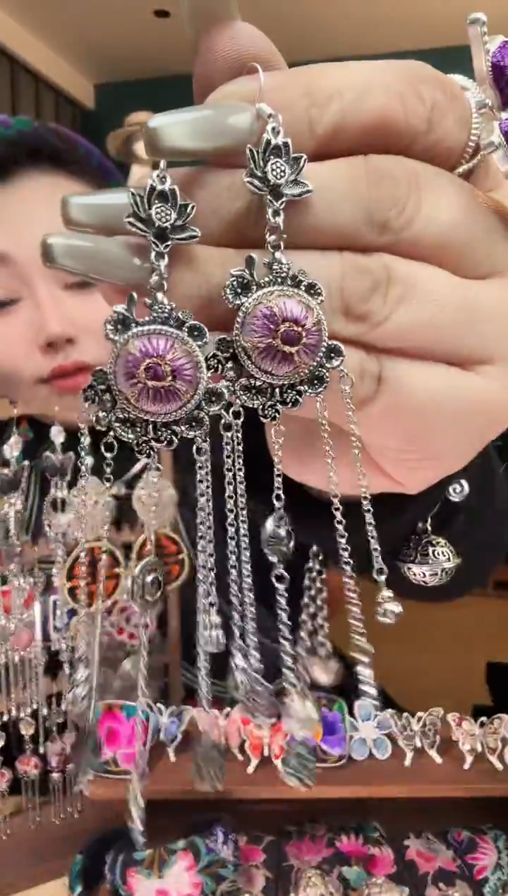 刺绣纯手工民族风刺绣耳环