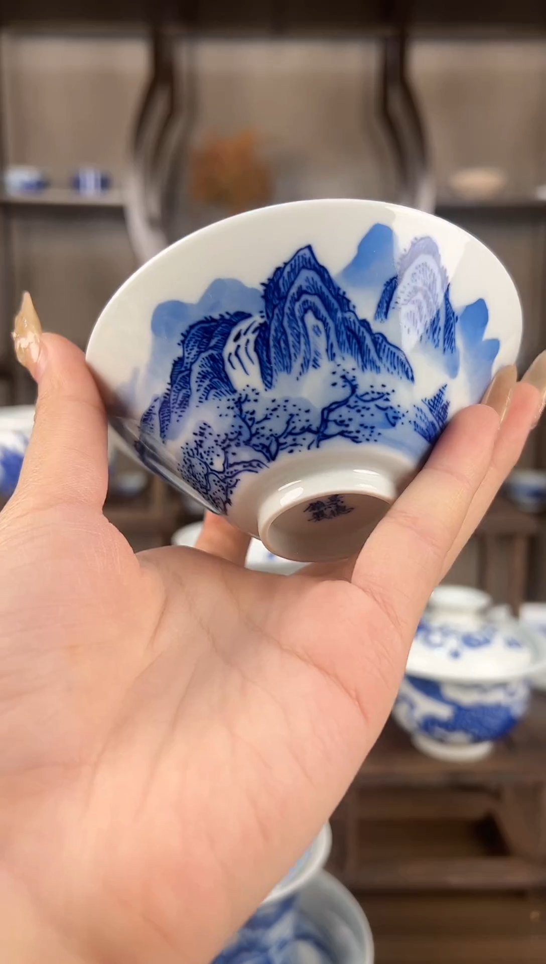 摆件陶景德镇手工手绘陶瓷单杯